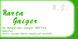 marta gaiger business card